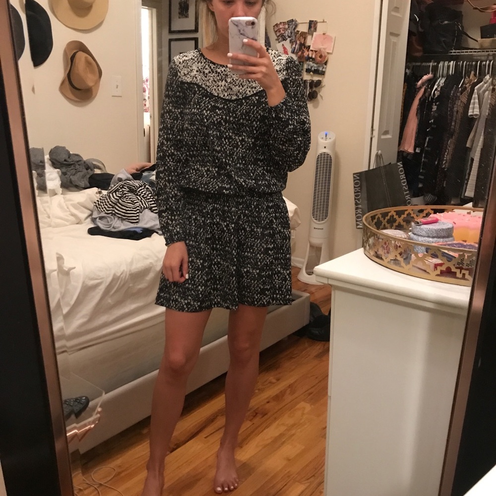 H&M black and white fitted dress